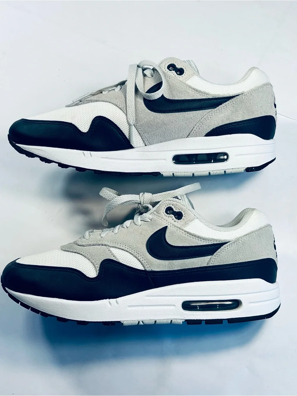 Nike Air Max 1 Essential Sneakers #FZ5808-103 White Gray Navy Blue Men's : 8.5